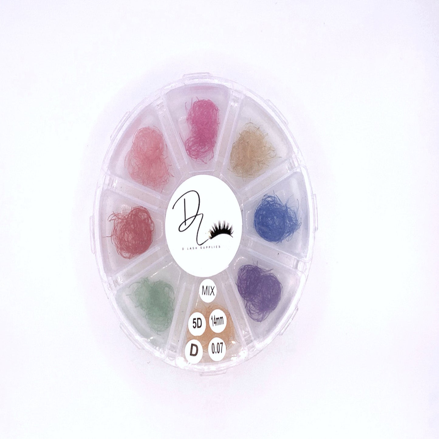 Mix Color Lash 5D Curl D 0.07 12mm,13mm, 14mm (8 colors)