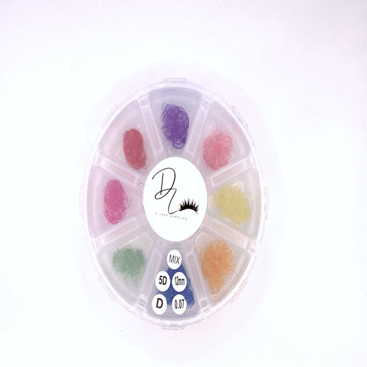 Mix Color Lash 5D Curl D 0.07 12mm,13mm, 14mm (8 colors)