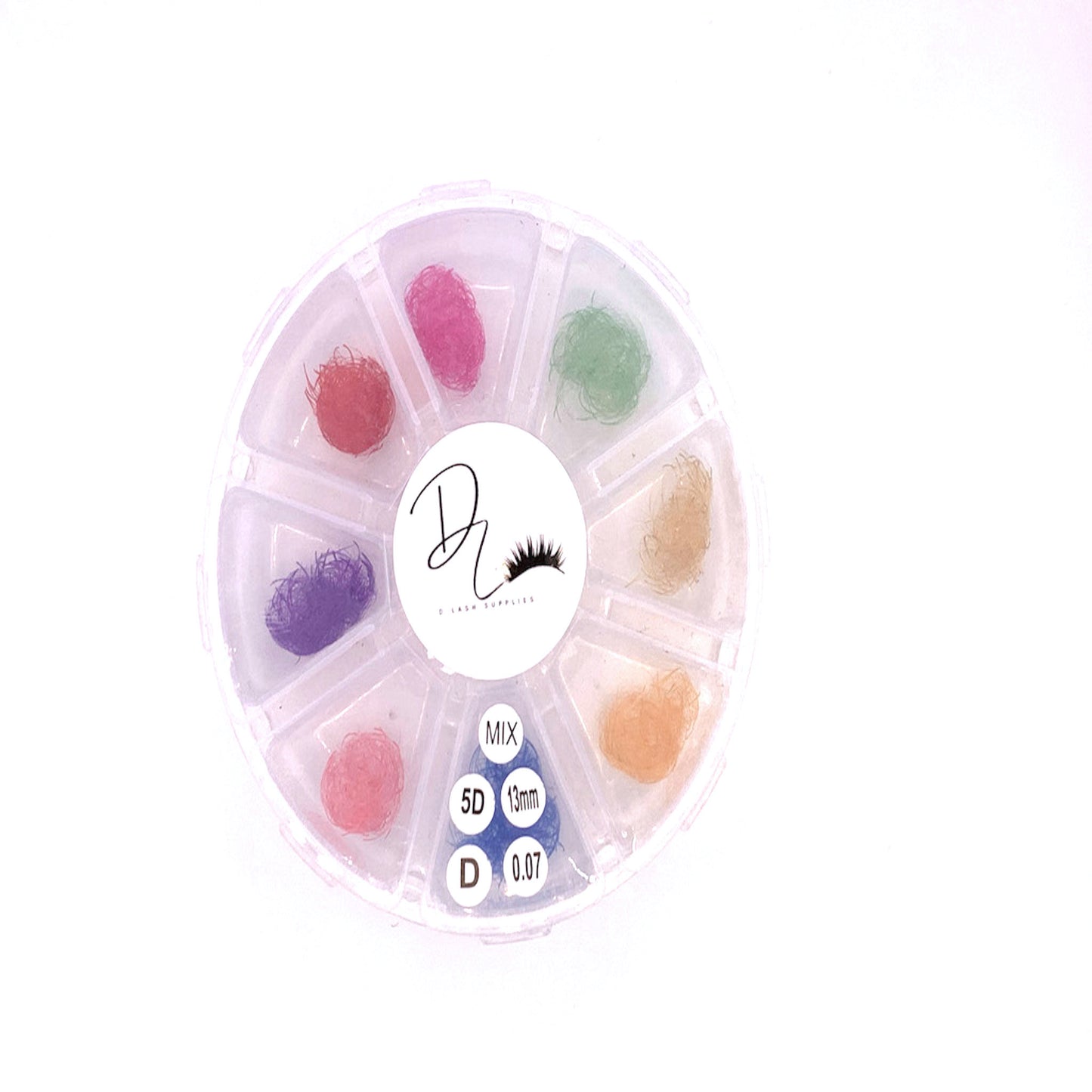 Mix Color Lash 5D Curl D 0.07 12mm,13mm, 14mm (8 colors)