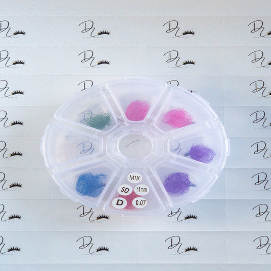 Mix Color Lash 5D Curl D 0.07 11mm & 14mm (6 colors)